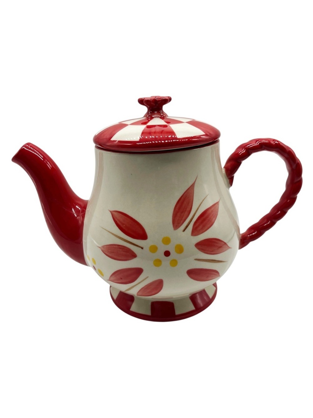 temptations by tara old world red Teapot & Lid